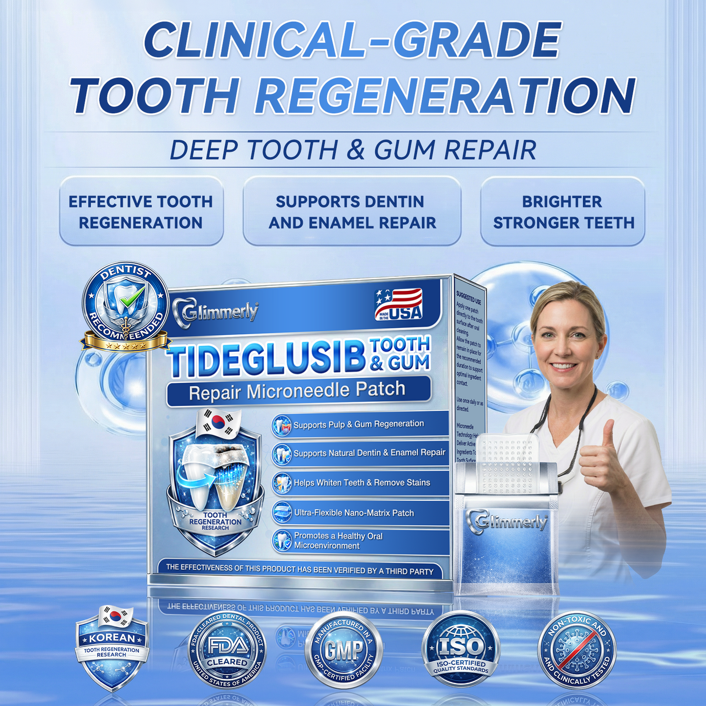 👩‍⚕️🎁 𝐆𝐥𝐢𝐦𝐦𝐞𝐫𝐥𝐲® 𝐓𝐢𝐝𝐞𝐠𝐥𝐮𝐬𝐢𝐛 𝐓𝐨𝐨𝐭𝐡 & 𝐆𝐮𝐦 𝐑𝐞𝐩𝐚𝐢𝐫 𝐌𝐢𝐜𝐫𝐨𝐧𝐞𝐞𝐝𝐥𝐞 𝐏𝐚𝐭𝐜𝐡  | 𝐀𝐝𝐯𝐚𝐧𝐜𝐞𝐝 𝐒𝐭𝐞𝐦-𝐂𝐞𝐥𝐥 𝐀𝐜𝐭𝐢𝐯𝐚𝐭𝐢𝐨𝐧 𝐓𝐞𝐞𝐭𝐡 𝐒𝐭𝐫𝐢𝐩𝐬(🦷𝐑𝐞𝐛𝐮𝐢𝐥𝐝 𝐄𝐧𝐚𝐦𝐞𝐥 & 𝐃𝐞𝐧𝐭𝐢𝐧 • 𝐒𝐭𝐫𝐞𝐧𝐠𝐭𝐡𝐞𝐧 𝐆𝐮𝐦𝐬 • 𝐄𝐫𝐚𝐝𝐢𝐜𝐚𝐭𝐞 𝐓𝐚𝐫𝐭𝐚𝐫 & 𝐎𝐝𝐨𝐫 • 𝐒𝐭𝐨𝐩 𝐓𝐨𝐨𝐭𝐡 𝐒𝐞𝐧𝐬𝐢𝐭𝐢𝐯𝐢𝐭𝐲)