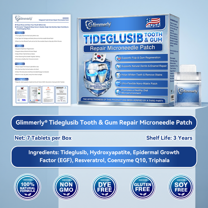 🦷𝐅𝐃𝐀 𝐑𝐞𝐠𝐢𝐬𝐭𝐞𝐫𝐞𝐝 & 𝐆𝐌𝐏 𝐂𝐞𝐫𝐭𝐢𝐟𝐢𝐞𝐝 | 𝐆𝐥𝐢𝐦𝐦𝐞𝐫𝐥𝐲® 🗽𝐓𝐢𝐝𝐞𝐠𝐥𝐮𝐬𝐢𝐛 𝐓𝐨𝐨𝐭𝐡 & 𝐆𝐮𝐦 𝐑𝐞𝐩𝐚𝐢𝐫 𝐌𝐢𝐜𝐫𝐨𝐧𝐞𝐞𝐝𝐥𝐞 𝐏𝐚𝐭𝐜𝐡  | 𝐀𝐝𝐯𝐚𝐧𝐜𝐞𝐝 𝐒𝐭𝐞𝐦-𝐂𝐞𝐥𝐥 𝐀𝐜𝐭𝐢𝐯𝐚𝐭𝐢𝐨𝐧 𝐓𝐞𝐞𝐭𝐡 𝐒𝐭𝐫𝐢𝐩𝐬